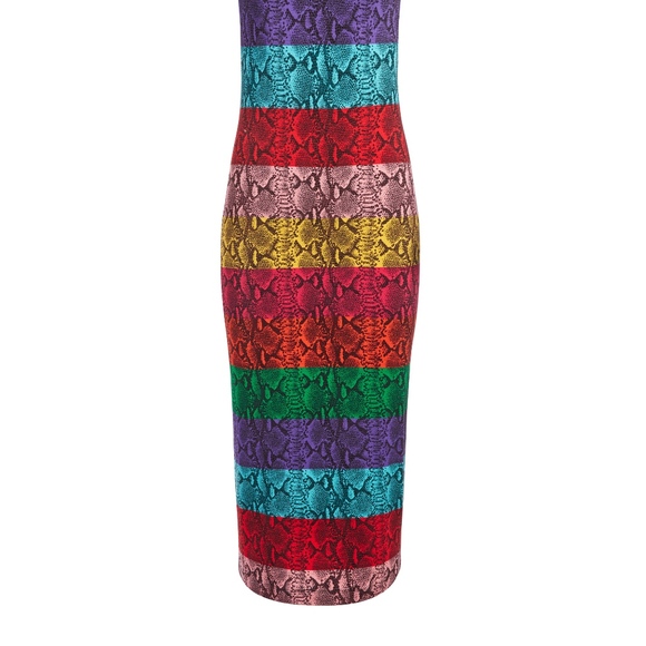 NWT $295 Alice + Olivia Delora Snake Midi Dress! - Picture 6 of 7